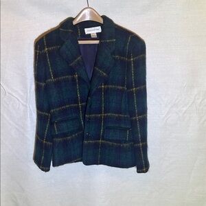 Jones New York Dark Green Plaid Blazer
